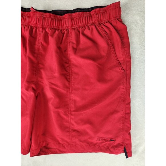 Speedo Mens Shorts Swim Trunks Red Size XXL String Waistband - Picture 3 of 14